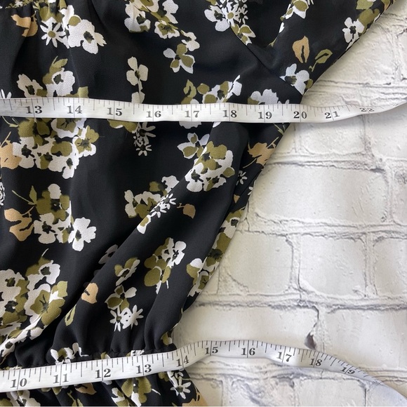 MICHAEL Michael Kors black green long sleeve mini dress fit & flare size M - Picture 13 of 14